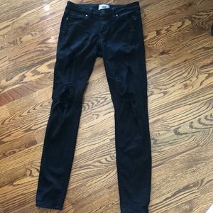 Paige Verdugo Black Distressed Jeans 26